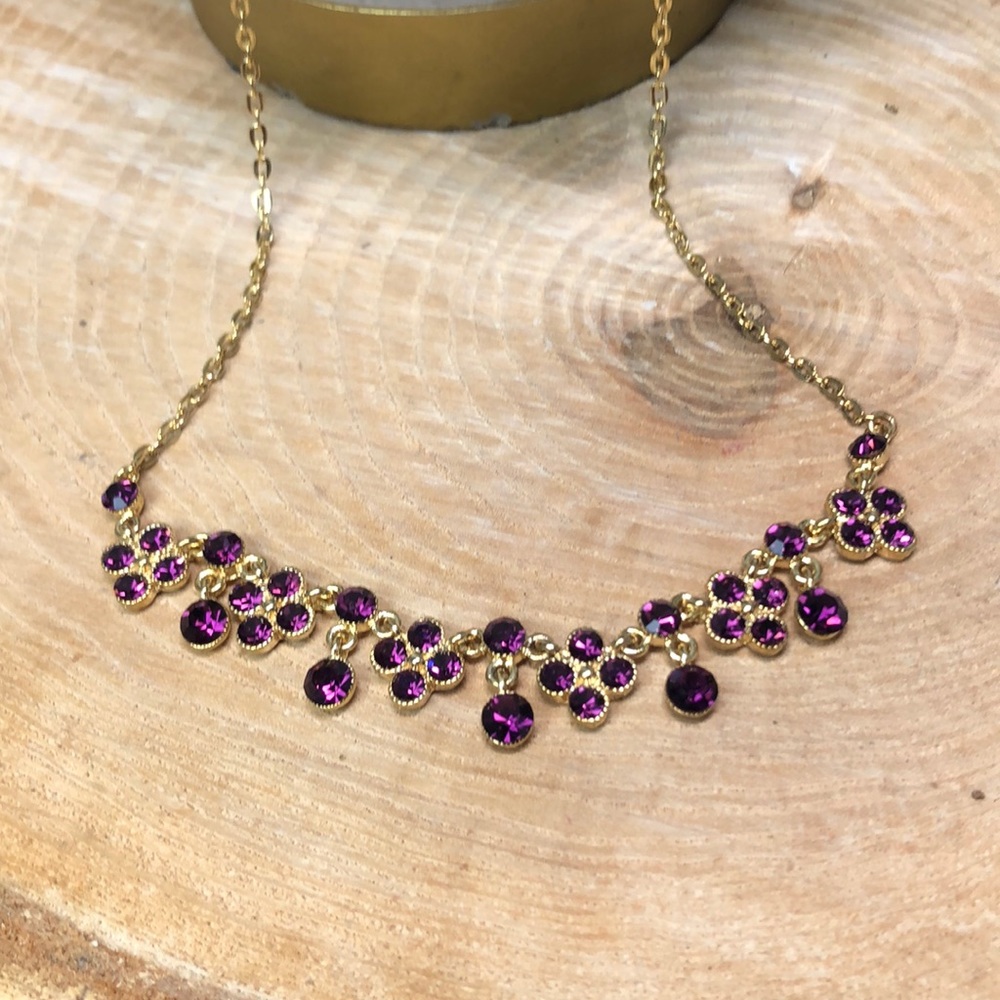 Elegant Gold and Purple Necklace